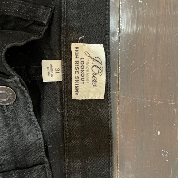 Black J Crew high rise skinny jeans - Picture 3 of 3